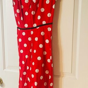 Disney Dress Shop Minnie Mouse Red Polka Dot Midi Dress